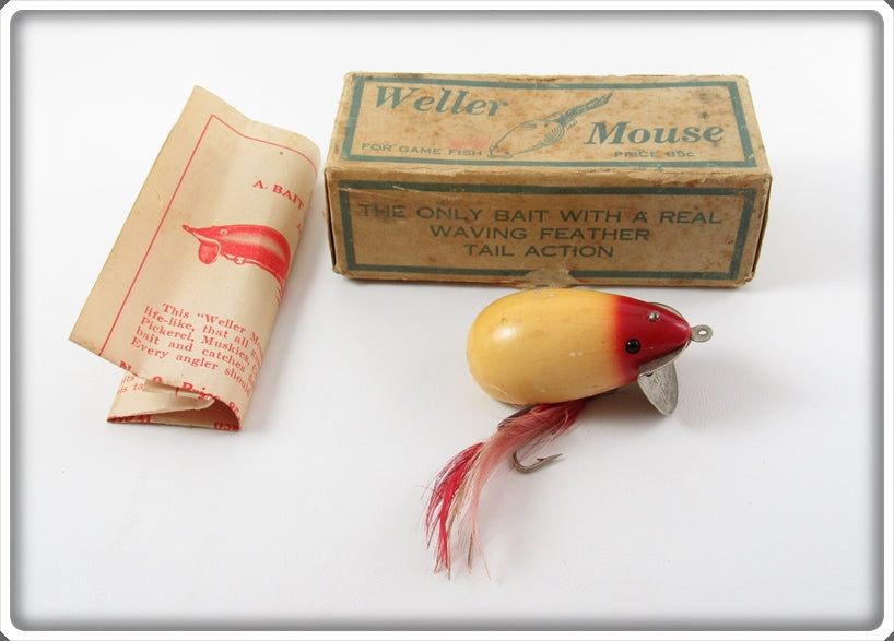 erwin fish box Vintage Erwin Weller Company Red & White Mouse Lure In Box For Sale