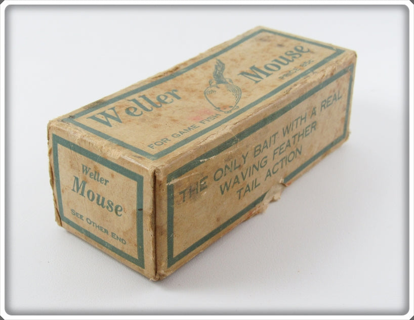 Vintage Erwin Weller Company Red & White Mouse Lure In Box For Sale