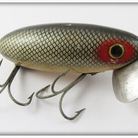 Vintage Fred Arbogast Black With Silver Scale Jitterbug Lure