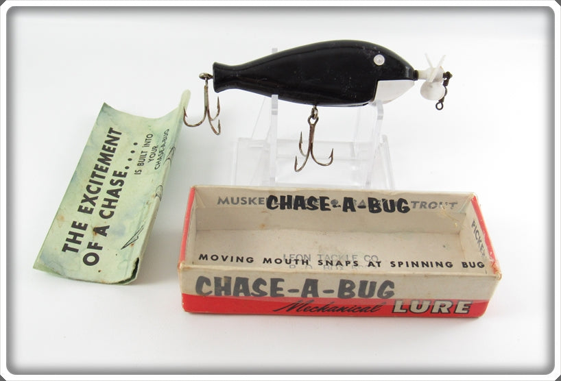Vintage Leon Tackle Co Black Chase A Bug In Box Lure