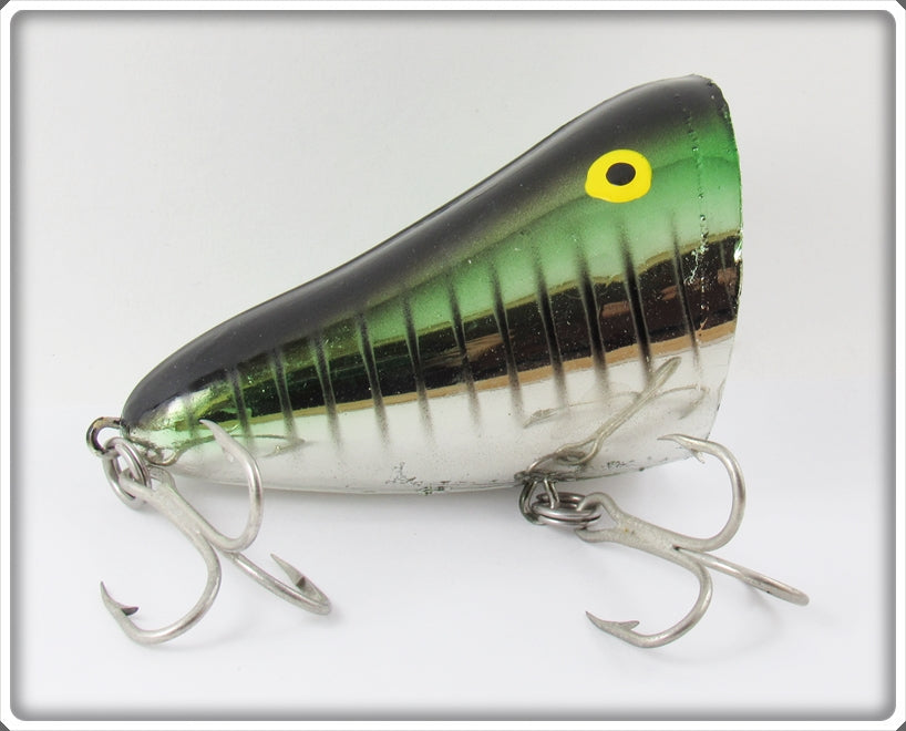 Vintage Bill Norman Chrome & Green With Stripes Willy's Wobbler Lure