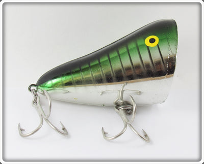 Vintage Bill Norman Chrome & Green With Stripes Willy's Wobbler Lure