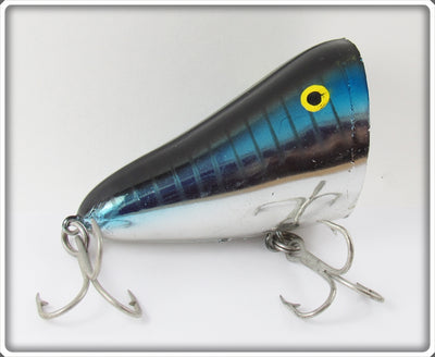 Vintage Bill Norman Chrome & Blue With Stripes Willy's Wobbler Lure