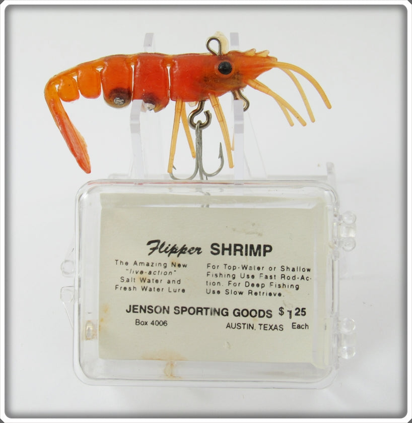 Vintage Jenson Sporting Goods Dark Amber Flipper Shrimp Lure