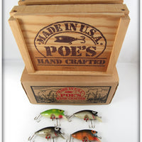Vintage Poe's Loco-Motion Set Of Four In Wooden Box 
