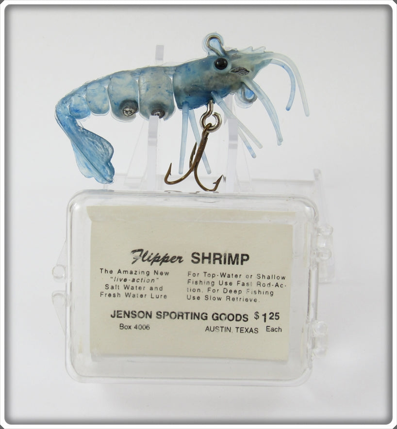 Jenson Sporting Goods Royal Blue Flipper Shrimp Lure In Box