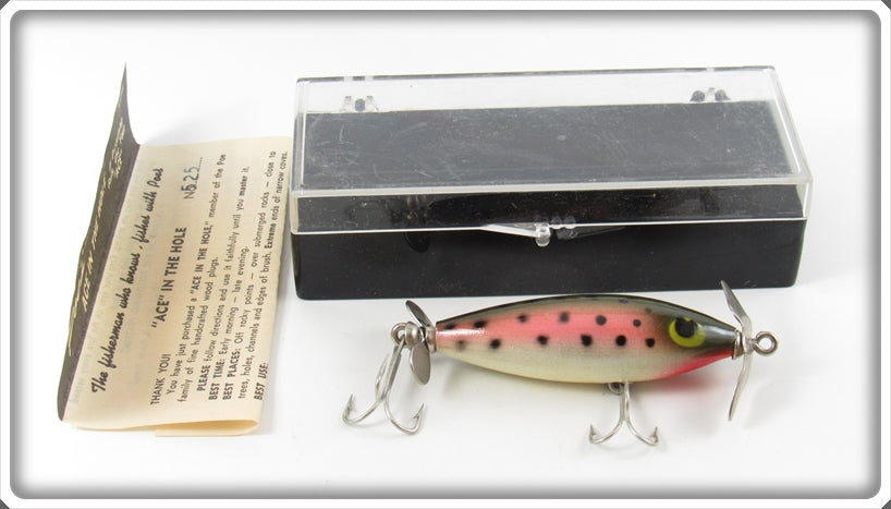 Vintage Poe's Rainbow Trout Ace In The Hole Lure In Box 