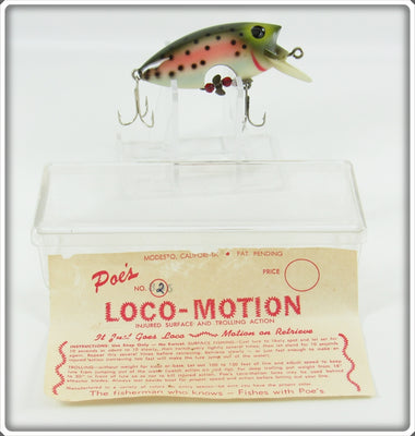 Vintage Poe's Rainbow Trout Loco-Motion Lure In Box