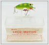 Vintage Poe's Spotty Yellow & Green Loco-Motion Lure In Box 