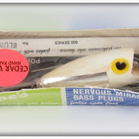 Vintage Poe's White With Silver Strip Blurpee Lure In Box