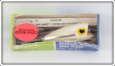Vintage Poe's White With Silver Strip Blurpee Lure In Box