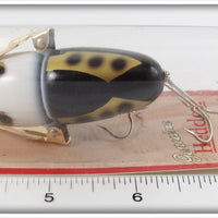 Heddon Black & Gold White Head Crazy Crawler On Card