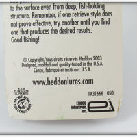 Heddon Black & Gold White Head Crazy Crawler On Card