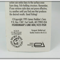 Heddon Black Yellow Wings Crazy Crawler On Card