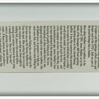 Heddon Black Yellow Wings Crazy Crawler On Card