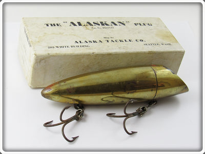 Vintage Alaska Tackle Co Brass The Alaskan Plug Lure In Correct Box