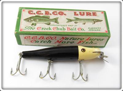 Vintage Creek Chub Black White Head Pikie Lure In Correct Box 711