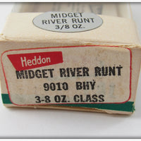 Heddon Black Head Yellow Shore Midget River Runt In Correct Box