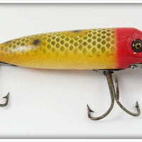 Vintage Heddon Red Head Frog Scale Baby Vamp Lure 7409PRH