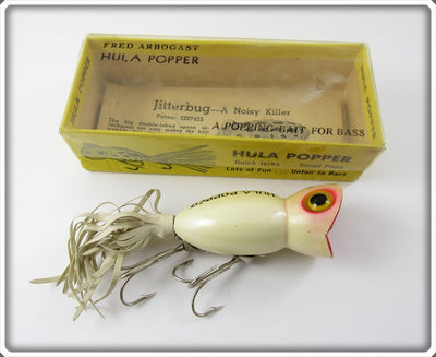 Vintage Fred Arbogast Pearl Hula Popper Lure In Box