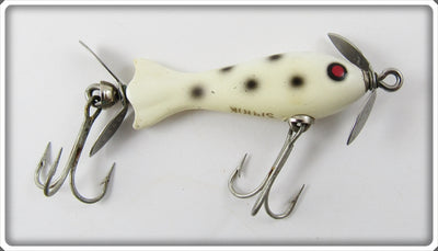 Vintage Heddon White Black Spots Tiny Spook Lure 310 WBS