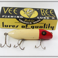 Vintage Shur Strike Vee Bee Red & White Bass Oreno Lure BO-2 In Box