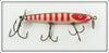 Vintage Shur Strike Red & White Stripes Gar Minnow Lure GM 31