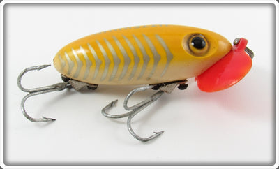 Fred Arbogast Yellow Silver Ribs White Belly Jitterbug Lure