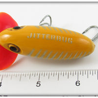 Arbogast Yellow Silver Ribs White Belly Jitterbug