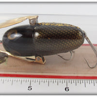 Heddon Black With Gold Glitter Crazy Crawler On Card