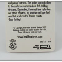 Heddon Black With Gold Glitter Crazy Crawler On Card