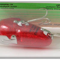 Heddon Red Sparkle Crazy Crawler On Card