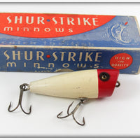 Vintage Shur Strike Red & White Plunker Lure In Box PL 2
