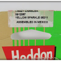 Heddon Yellow Sparkle Crazy Crawler On Card