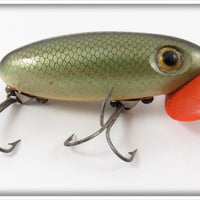 Vintage Fred Arbogast Green Scale Plastic Lip Jitterbug Lure