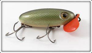 Vintage Fred Arbogast Green Scale Plastic Lip Jitterbug Lure