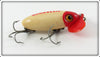 Vintage Fred Arbogast Red & White Plastic Lip Jitterbug Lure