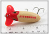 Arbogast Red & White Plastic Lip Jitterbug