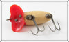 Arbogast Red & White Plastic Lip Jitterbug