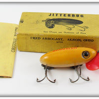 Fred Arbogast Yellow White Belly Plastic Lip Jitterbug In Box 