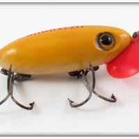Arbogast Yellow White Belly Plastic Lip Jitterbug In Box