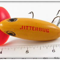 Arbogast Yellow White Belly Plastic Lip Jitterbug In Box