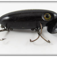 Vintage Fred Arbogast Solid Black Plastic Lip Jitterbug Lure
