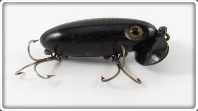 Vintage Fred Arbogast Solid Black Plastic Lip Jitterbug Lure