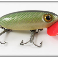 Vintage Fred Arbogast Green Scale Plastic Lip Jitterbug Lure