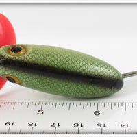 Arbogast Green Scale Plastic Lip Jitterbug