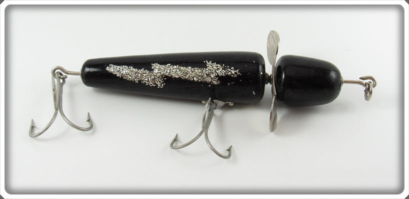 Vintage Pflueger Black Lightning Bolt Musky Globe Lure 3754