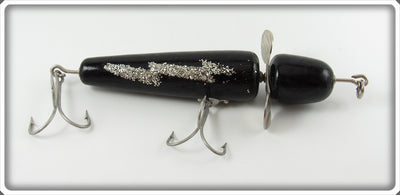 Vintage Pflueger Black Lightning Bolt Musky Globe Lure 3754
