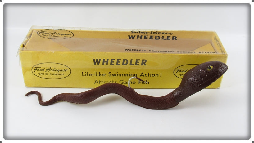 Vintage Fred Arbogast Brown Wheedler Lure In Box 2504