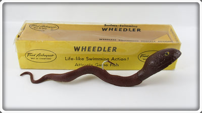 Vintage Fred Arbogast Brown Wheedler Lure In Box 2504